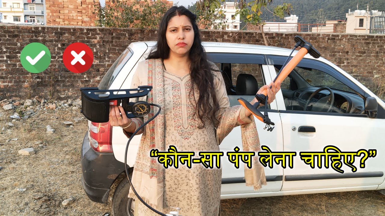 Girl Tests Car Air Pumps | Best Air Pump for Four Wheeler? Tyre Inflation Test ✔❌ #priyankakhanduri