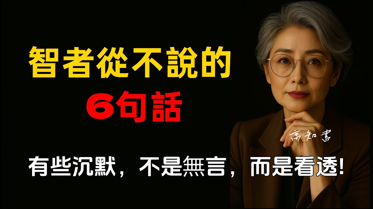真正有智慧的人，絕不會說的六句話! |智慧人生 |人性洞察 |人際關係 |處世智慧 |燈下心語