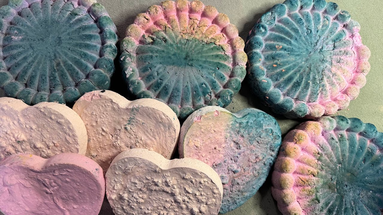 Pastel Hearts & Floral Chalk ASMR | Soft Mint, Blush & Blue Fresh Molds