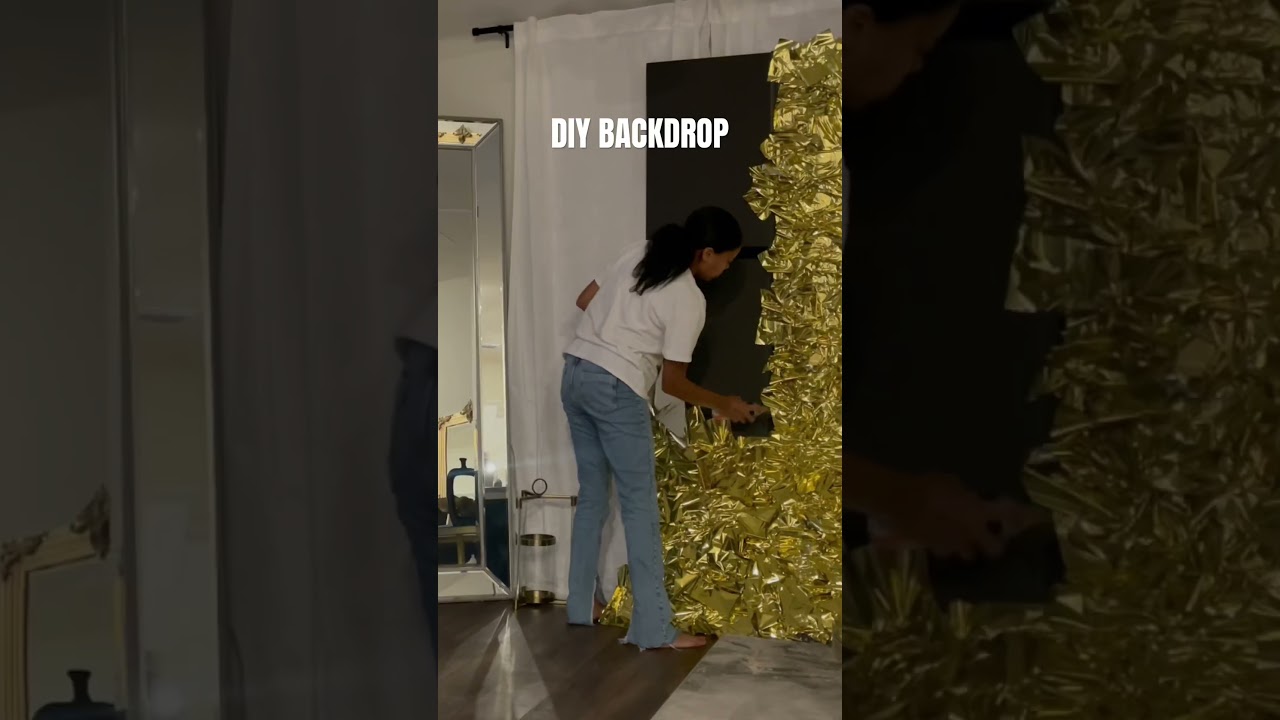 Фон своими руками из золотой фольги #dollartreediy #backdrop #Partydecor