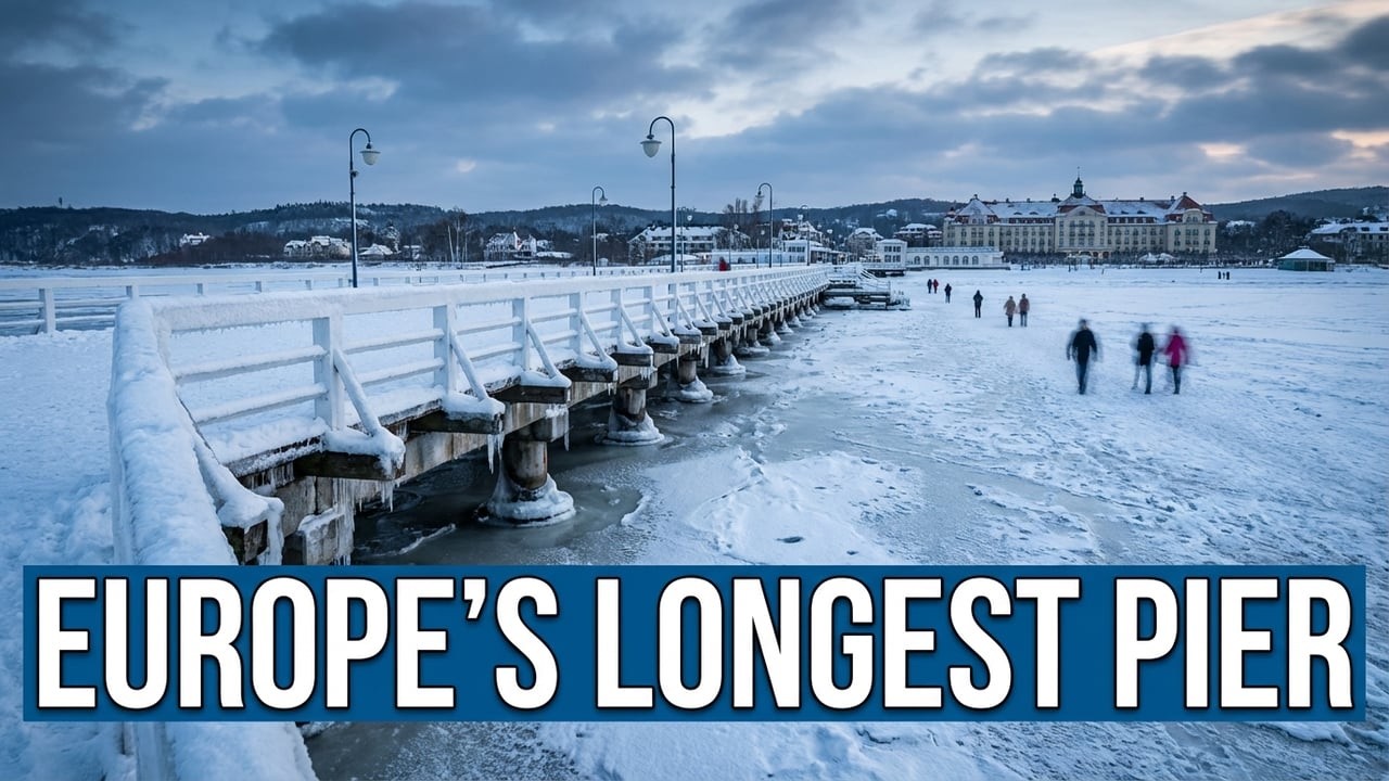 Lodowy Sopot Molo 8.02.2026 - spacer po zamarzniętym molo, zimowe atrakcje nad morzem