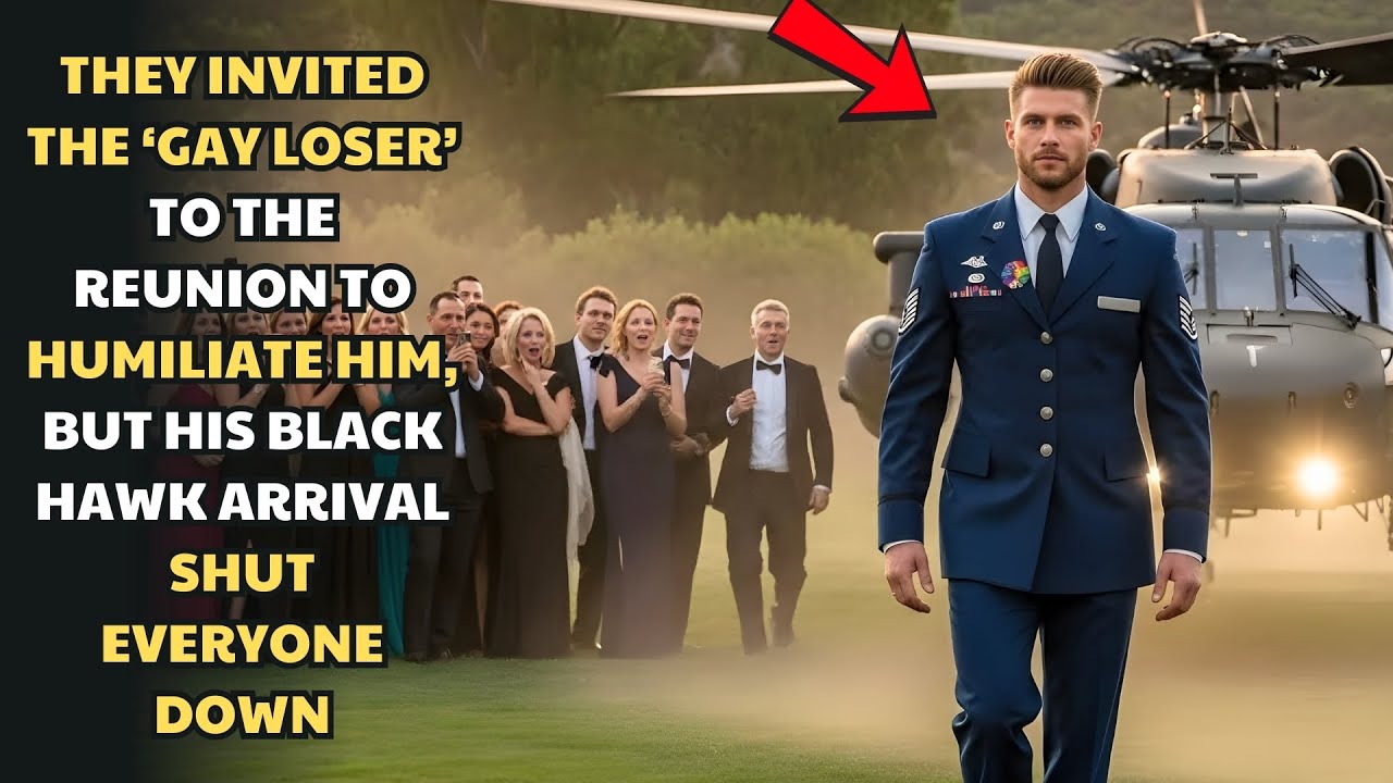 THEY INVITED THE ‘GAY LOSER’ TO THE REUNION TO HUMILIATE HIM — BUT HIS BLACK HAWK ARRIVAL SHUT EVERY