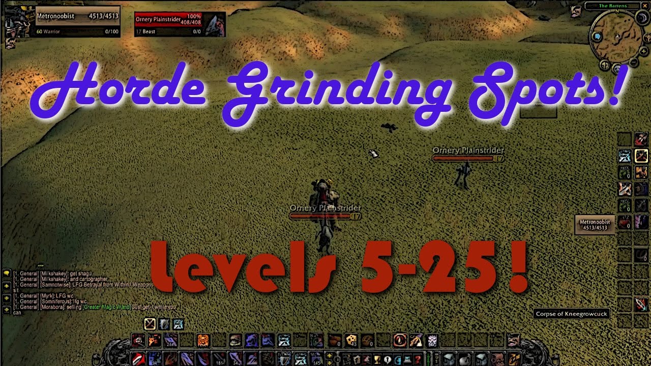 How to Level Fast with Grinding - Horde 5-25 - Nostalrius / Elysium 1.12