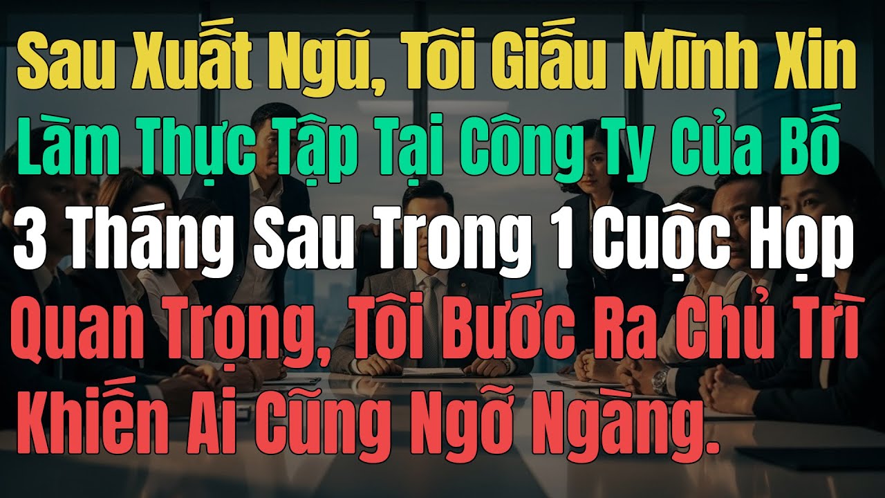Xuất Ngũ Tôi Giấu Mình Xin Làm Thực Tập, 3 Tháng Sau Trong 1 Cuộc Họp Quan Trọng Tôi Bước Ra Chủ Trì