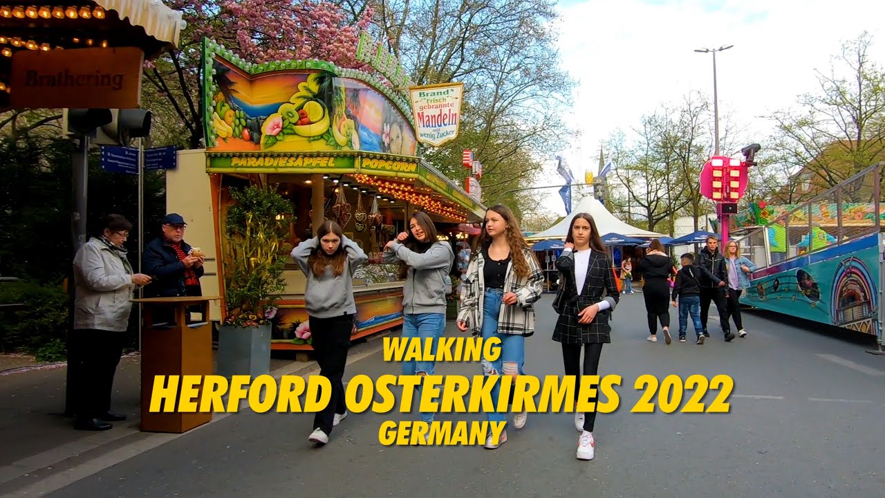 Walking HERFORD OSTERKIRMES Germany Innenstadt CITY - Walking Tour Herford City Hansestadt Herford