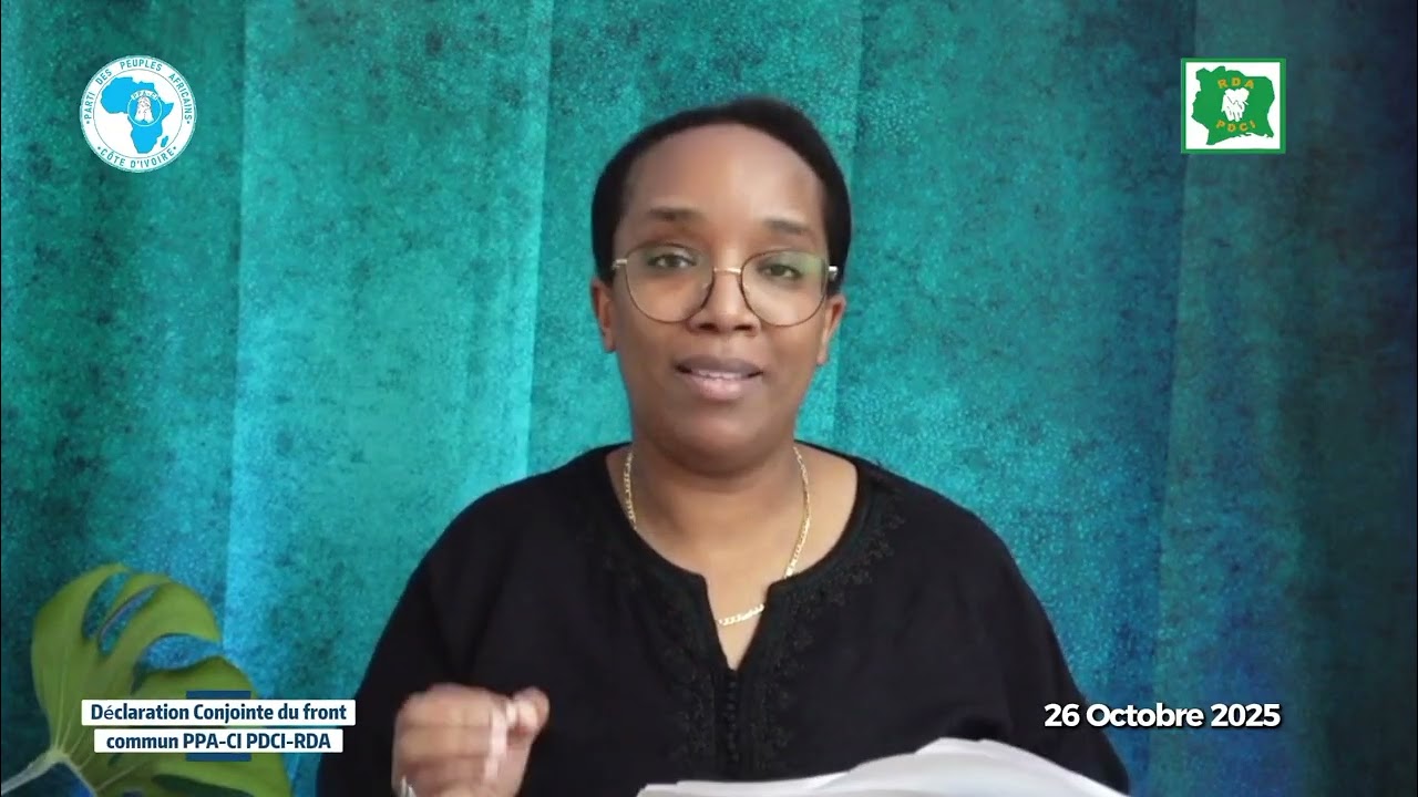 DECLARATION CONJOINTE DU FRONT COMMUN PPA-CI-PDCI DU 26 OCTOBRE 2025