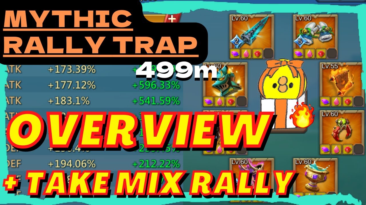 Overview Of 499m Might Full Mythic Rally Trap. - And Take Mix Rally. - Lords Mobile