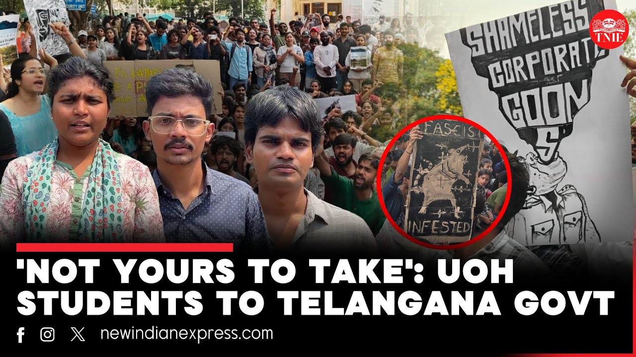 UOH students on indefinite protest against land clearance in Kancha Gachibowli