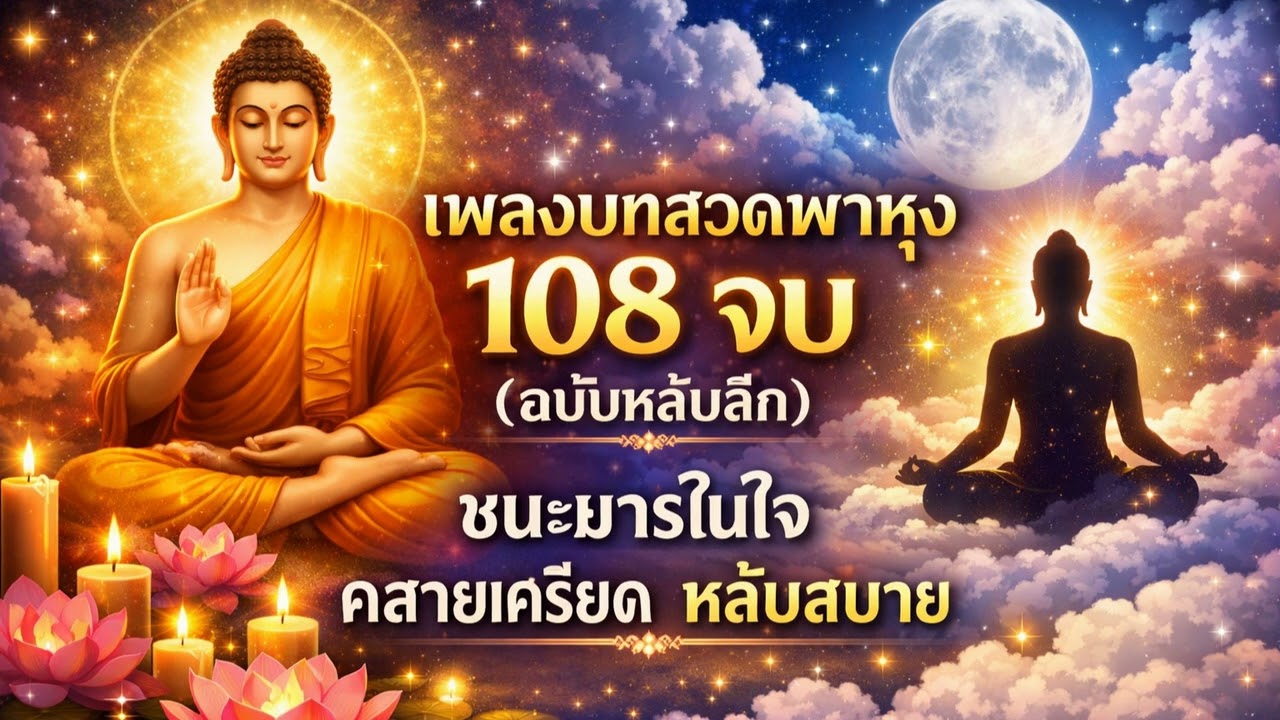 เพลงบทสวดพาหุง 108 จบ (ฉบับหลับลึก) ชนะมารในใจ คลายเครียด หลับสบาย #108จบ