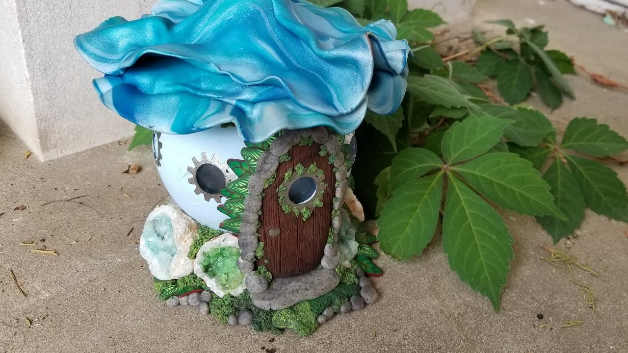 Blue Flower Fairy House