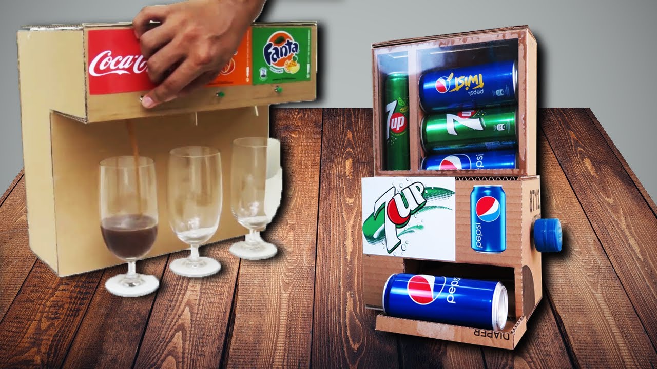 2 máquinas expendedoras DIY de Coca Cola de cartón