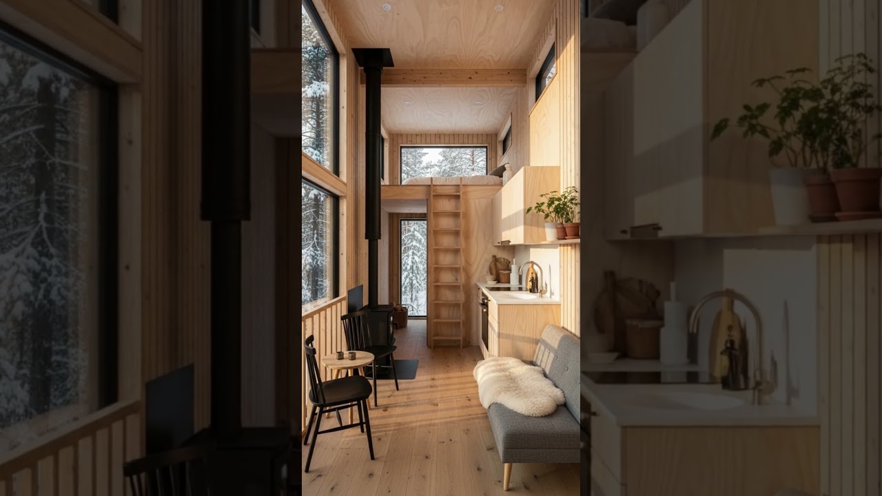 Tiny Home Design: Scandinavian Natural #TinyHomeDesign #ScandiHome #NaturalDesign
