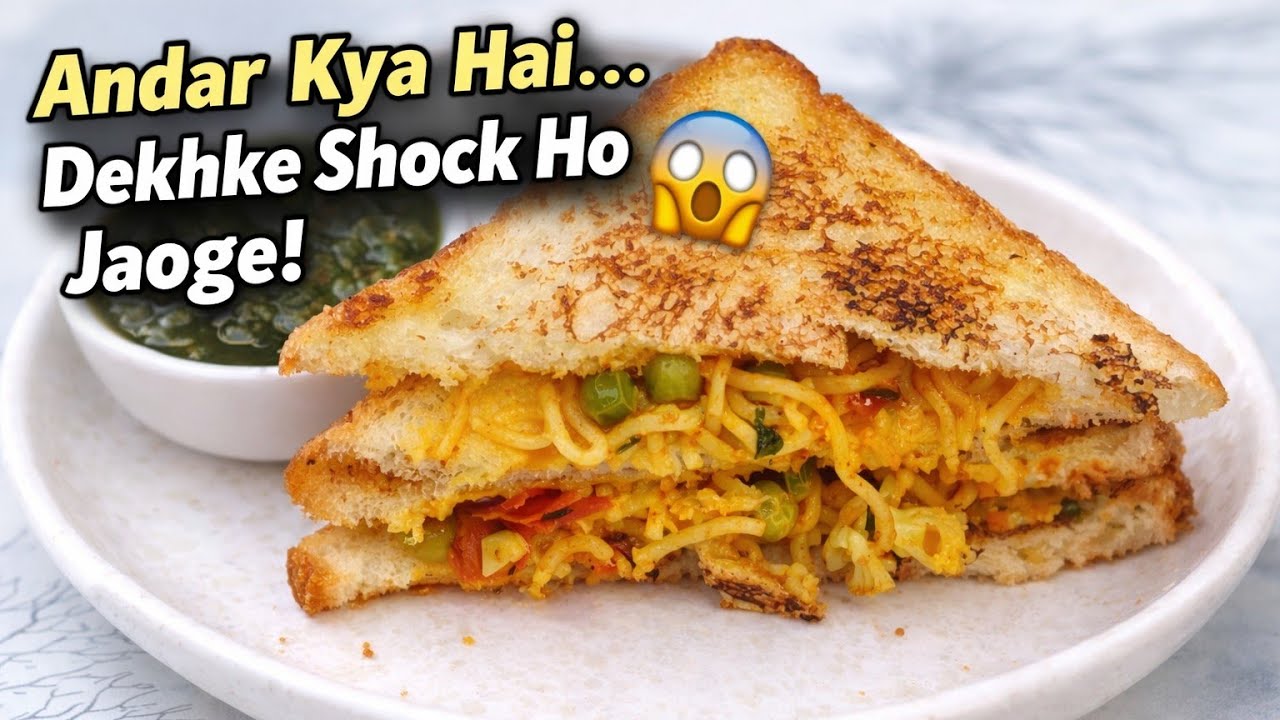 Maggi Sandwich Recipe | Street Style Maggi Bread Sandwich 😍