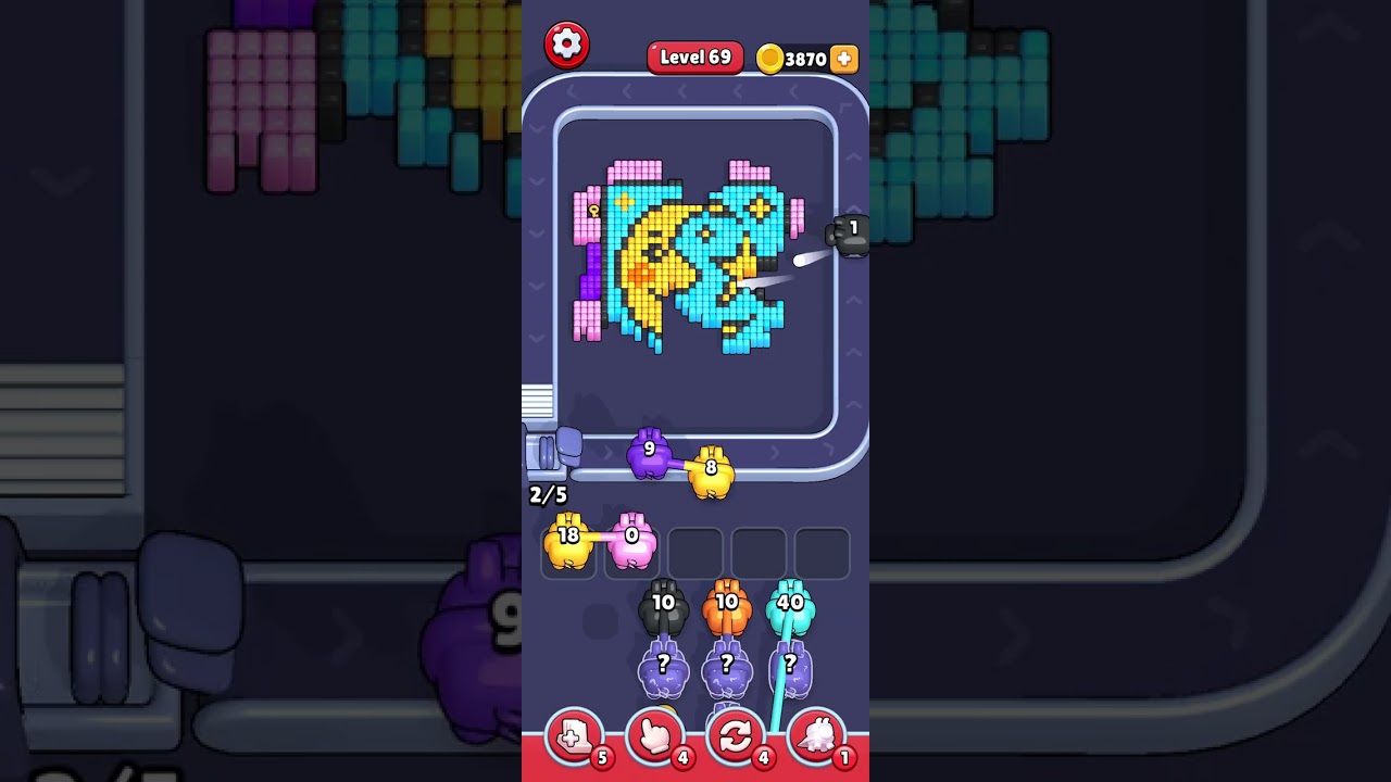 Pixel Flow Level 69 Solution #pixelflowpuzzlegame #pixelflow #pixelflowgame #level69