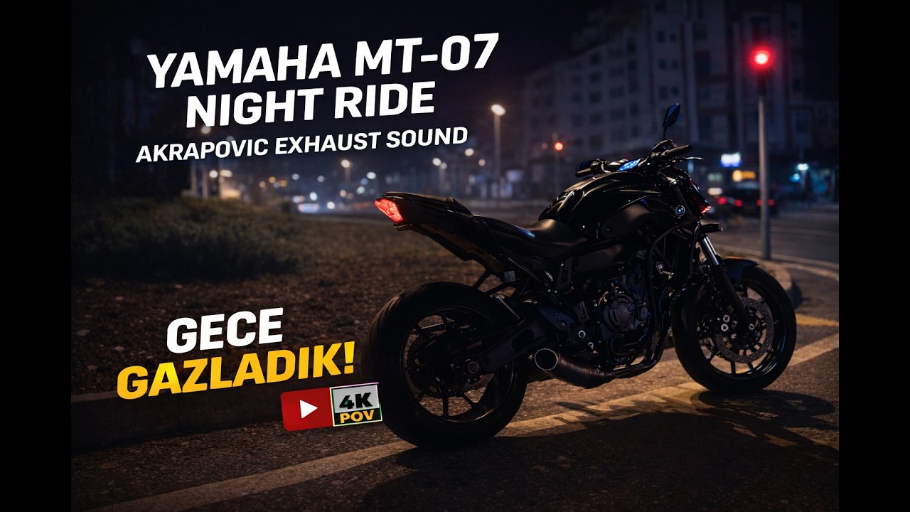 Yamaha MT-07 Night Ride 🔥 | Akrapovic Exhaust Sound | DJI Osmo Action 5 Pro 4K