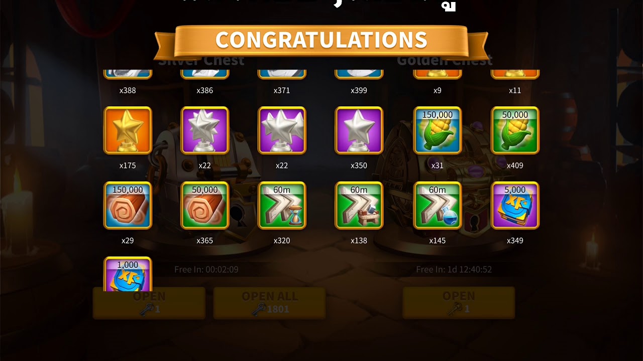Rise of Kingdoms - To open 1,009 Golden Chests in 1 Time