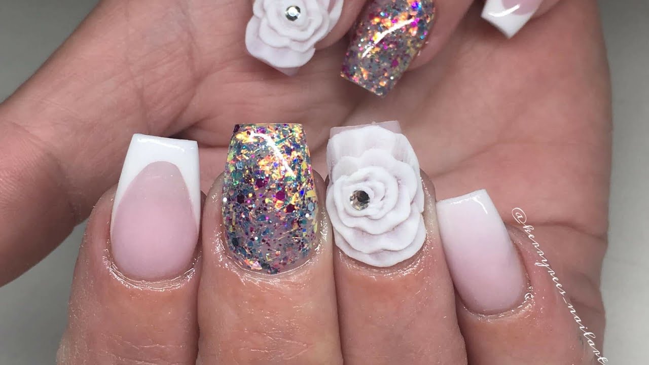 3D Flowers With french Ombré