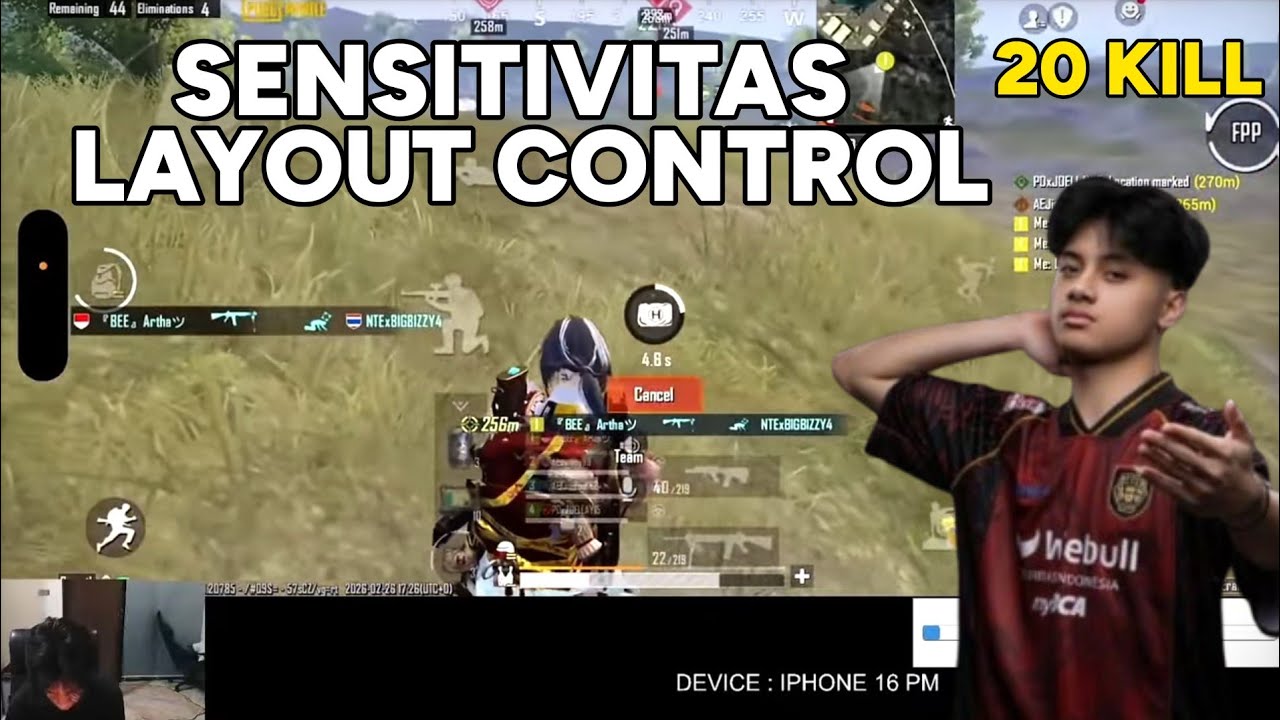 20 KILL😱 SENSITIVITAS DAN LAYOUT AE ROSEMARY | ULTIMATE ROYALE PUBG MOBILE