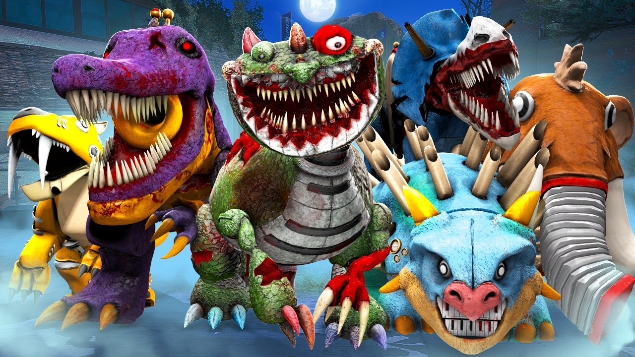 ¡NO PUEDES ESCAPAR de TODOS los DINO TOY FAMILY en el ZOOLÓGICO! 😱 | GARRY'S MOD