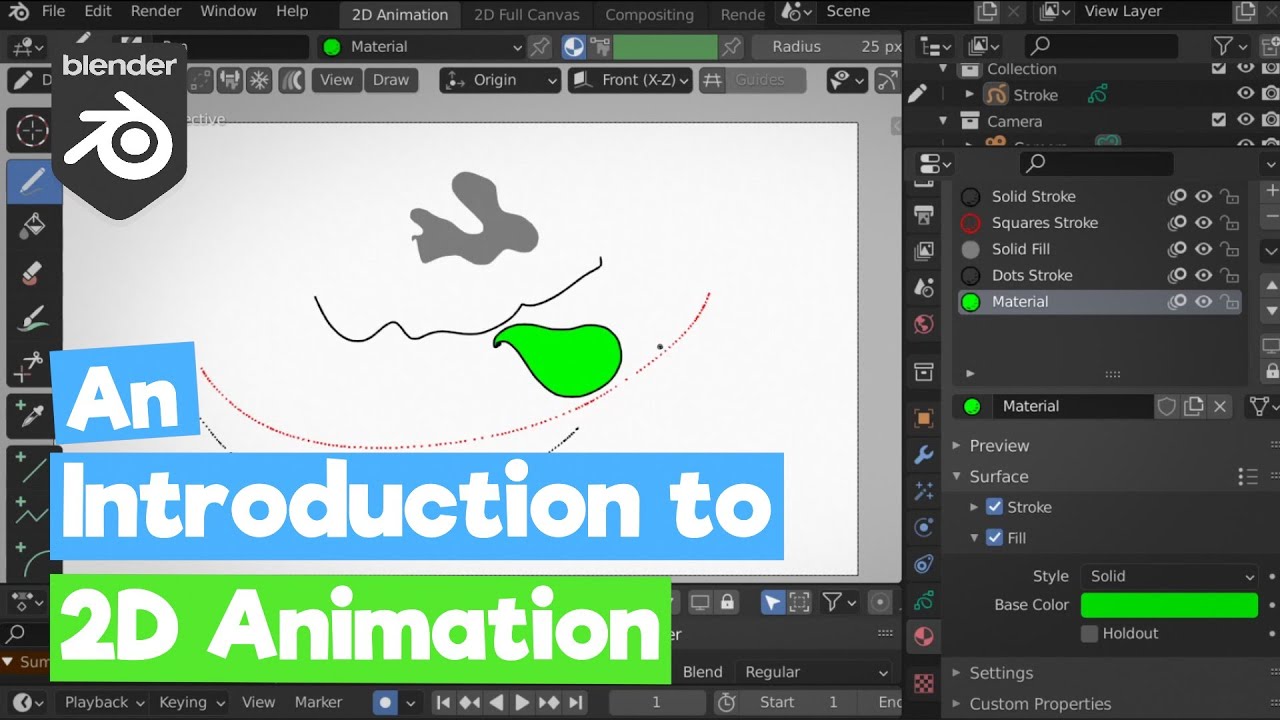 Учебное пособие по анимации Blender 2D: введение в Blender Grease Pencil