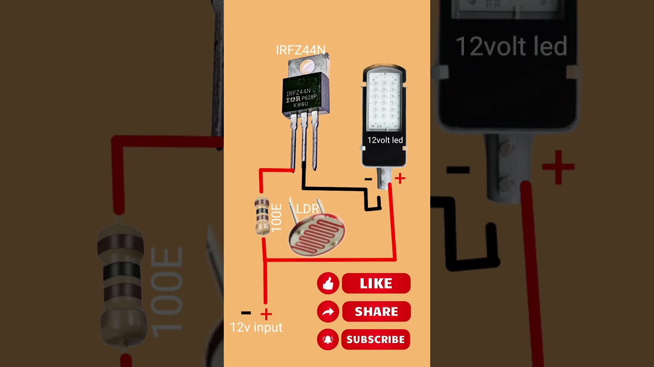 12v automatic street light circuit#shorts#yt#diycircuit