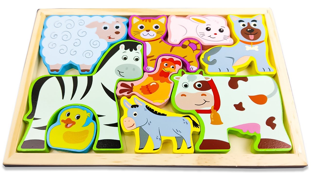 Best Learn Shapes and Animals with Puzzle | Preschool Toddler Learning Toy Video