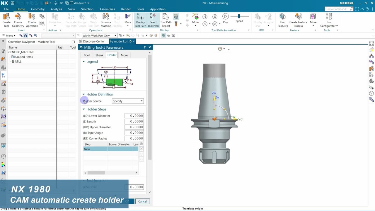 NX1980: CAM Automatic Create Holder by Material Automation (Thailand) Co., Ltd.