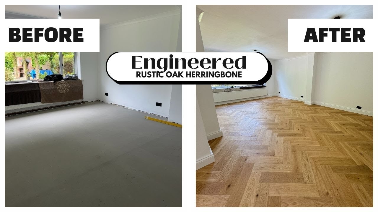 Rustic Oak Herringbone Engineered Wood Flooring - Natural Beauty for Modern Homes