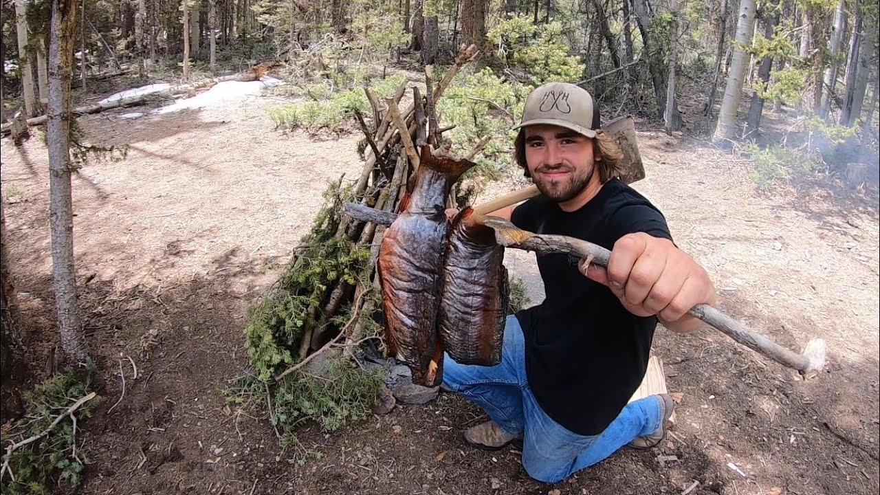 Building a Trout Smoker in the Woods! (Catch, Cook and Camp)