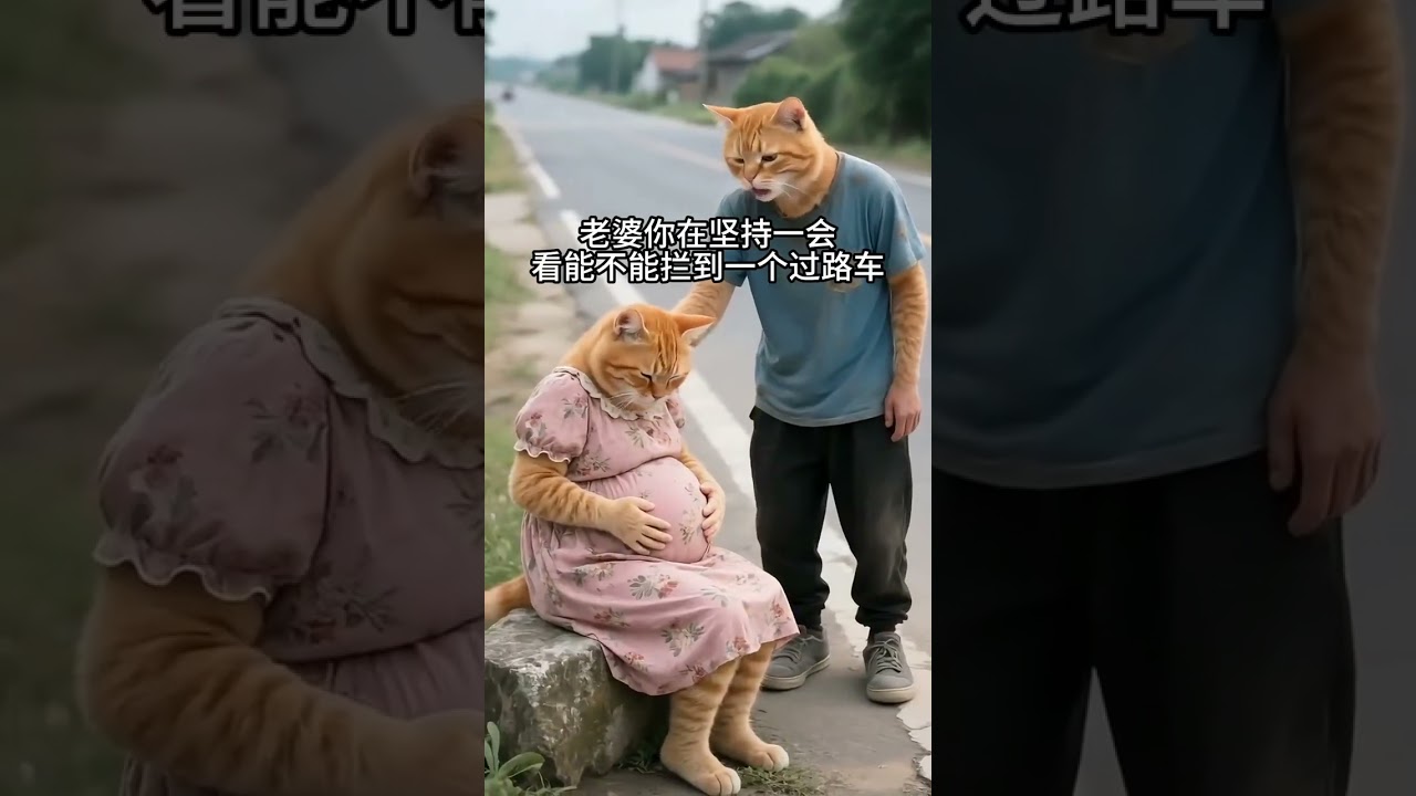 橘猫的善良。黄色水牛驮着猫妈妈产子。 #ai猫咪 #猫谁 #肥橘猫 #cat #aicat #fatcat #orangecat #cat2025 #animals
