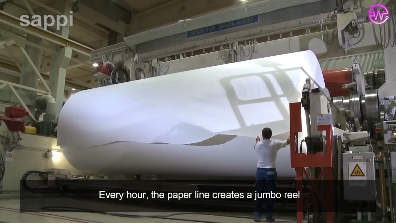 Toilet Paper Production Line in Factory   Toilet Paper Making by Modern Machine
