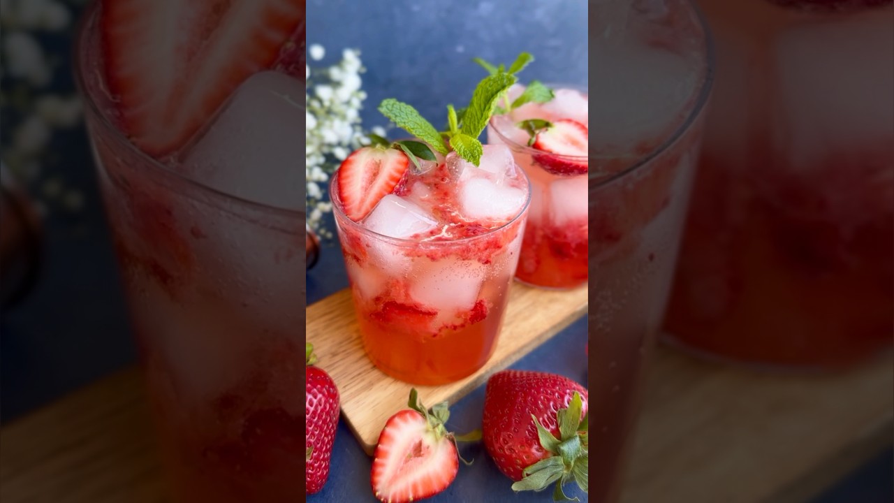 Strawberry Gin Smash #strawberries #gin #cocktail