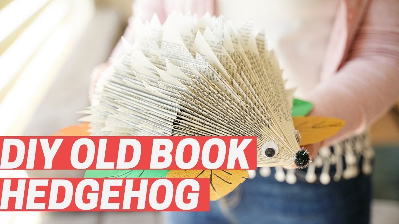 Adorable Old Book Paper Hedgehog Craft - Cutest Craft