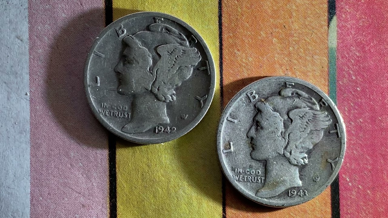 AMAZING 1942 S MERCURY DIME AND 1943 MERCURY DIME! BEAUTIFULLY DESIGNED COINS - 90% SILVER!