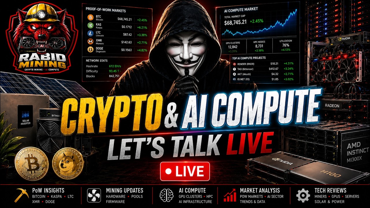 Friday LIVESTREAM What's Going On In Crypto Mining + AI?