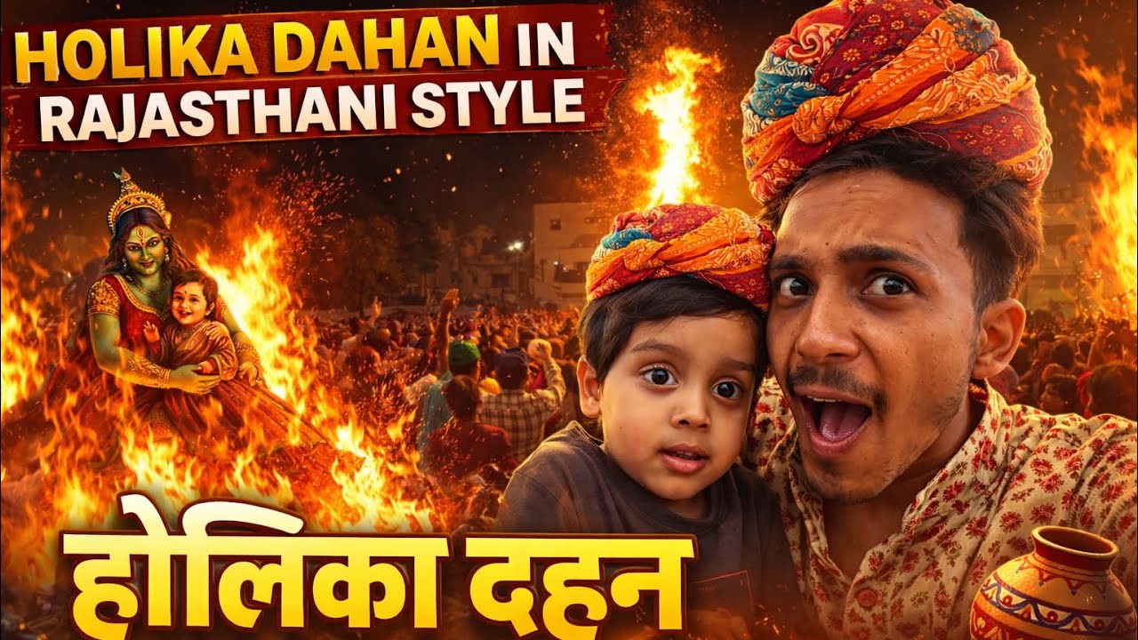 Rajasthani Traditional way of celebrating holika dahan #vaibhavshukla #holi #holikadahan #rajasthan 