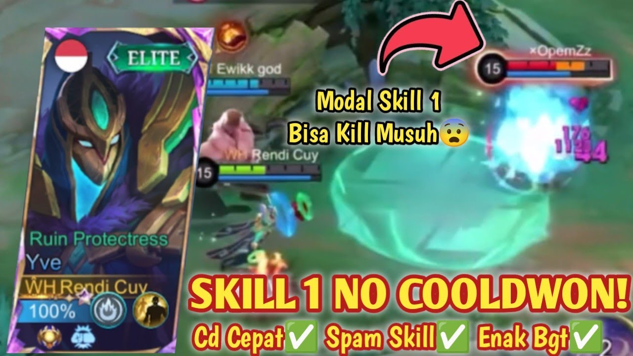 YVE MODE TENG TENG SKILL 1 NO COOLDOWN ENAK BANGET DI SPAM! BUILD YVE TERSAKIT 2025 - MLBB