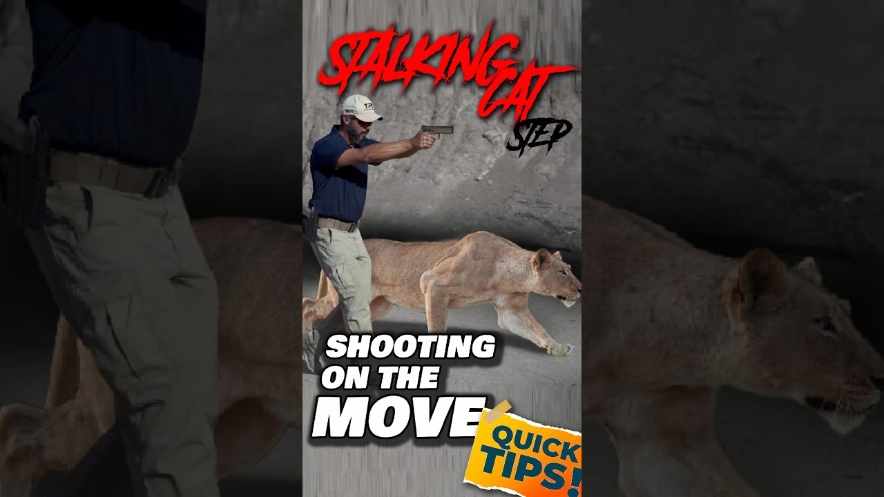 🔥 Shooting on The Move Tip - The Stalking Cat Step  #firearmstraining #shootingskills