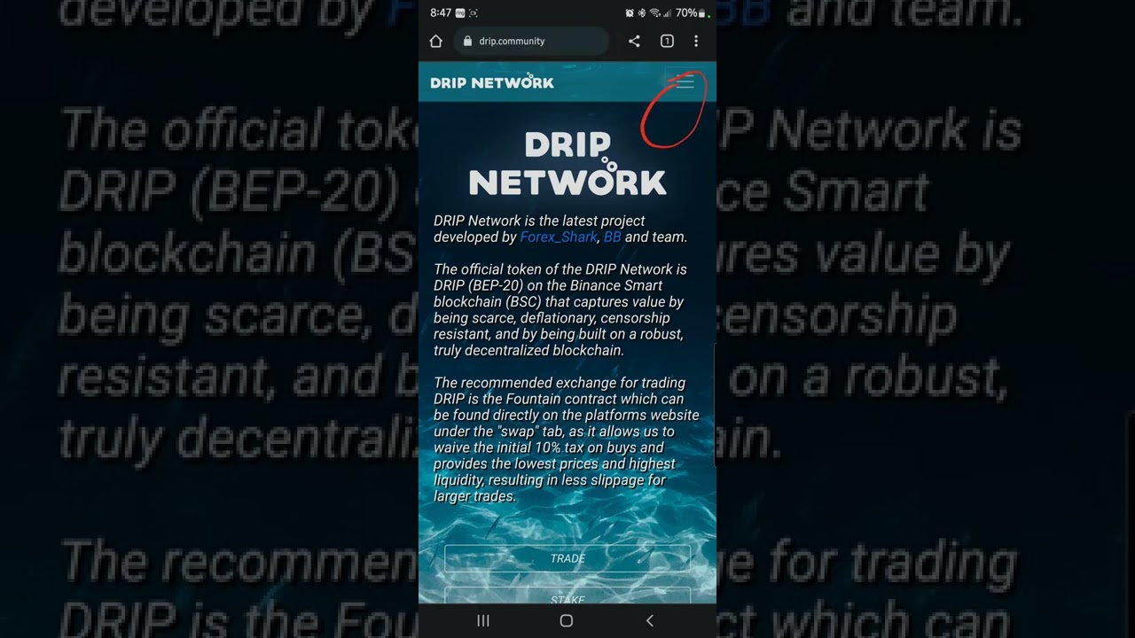 Metamask Android DRIP Connection Issue Work Around.