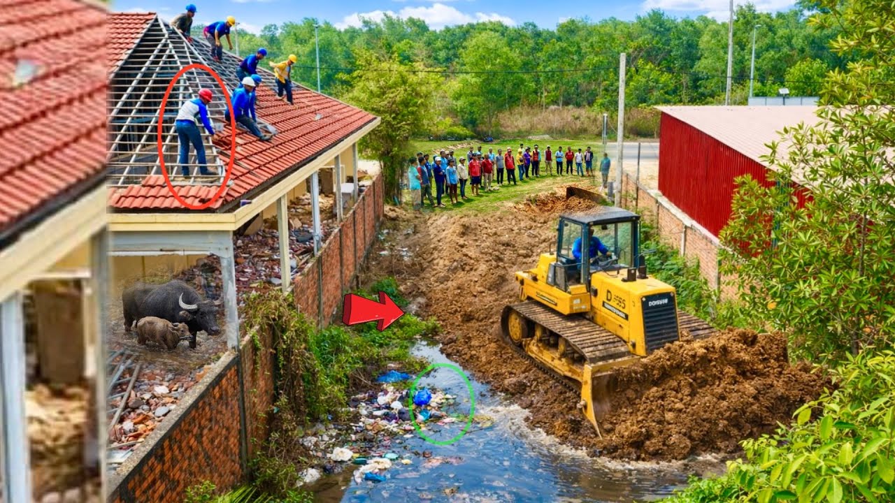 +First Start New Perfect Project !! Complete100% Landfill Processby Bulldozer Komat'su &Dump Trucks