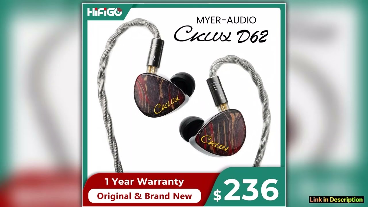 MYERAUDIO CKLVX D62 2DD 6BA Hybrid Drivers InEar Monitor Earphones with 35mm44mm Replaceable Lshape