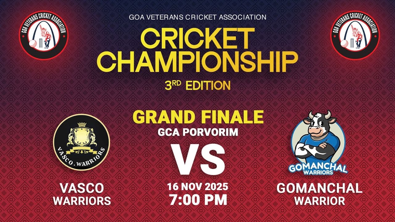 FINAL |GCA | VASCO WARRIORS VS GOMANCHAL WARRIORS| GOA VETERANS CRICKET ASSOCIATION |3R EDITION