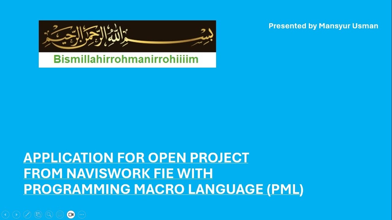 Bismillah : Application For Open Project From NWD File With Programming Macro Language (PML).