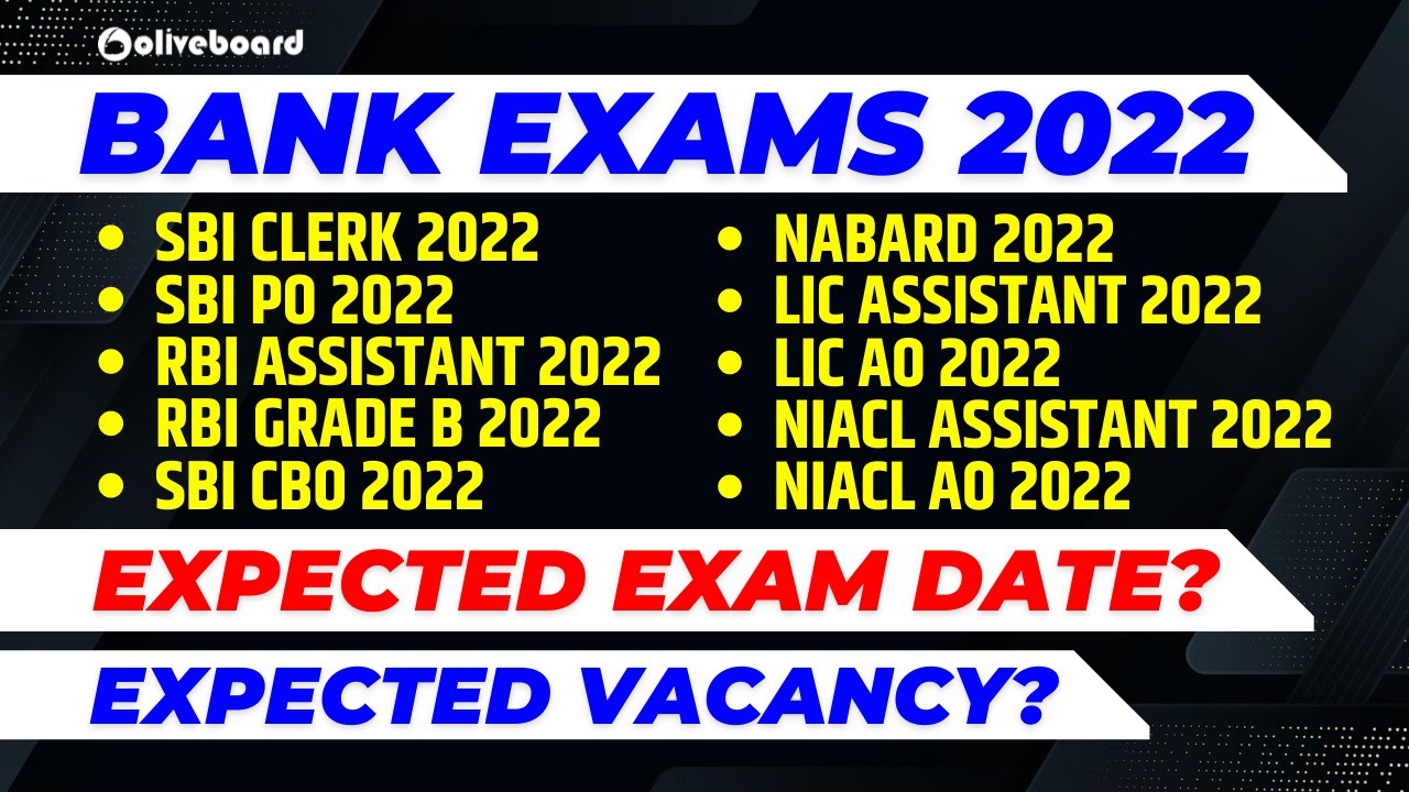 Upcoming Bank Exams 2022 || Expected Notification Date || Expected Vacancy