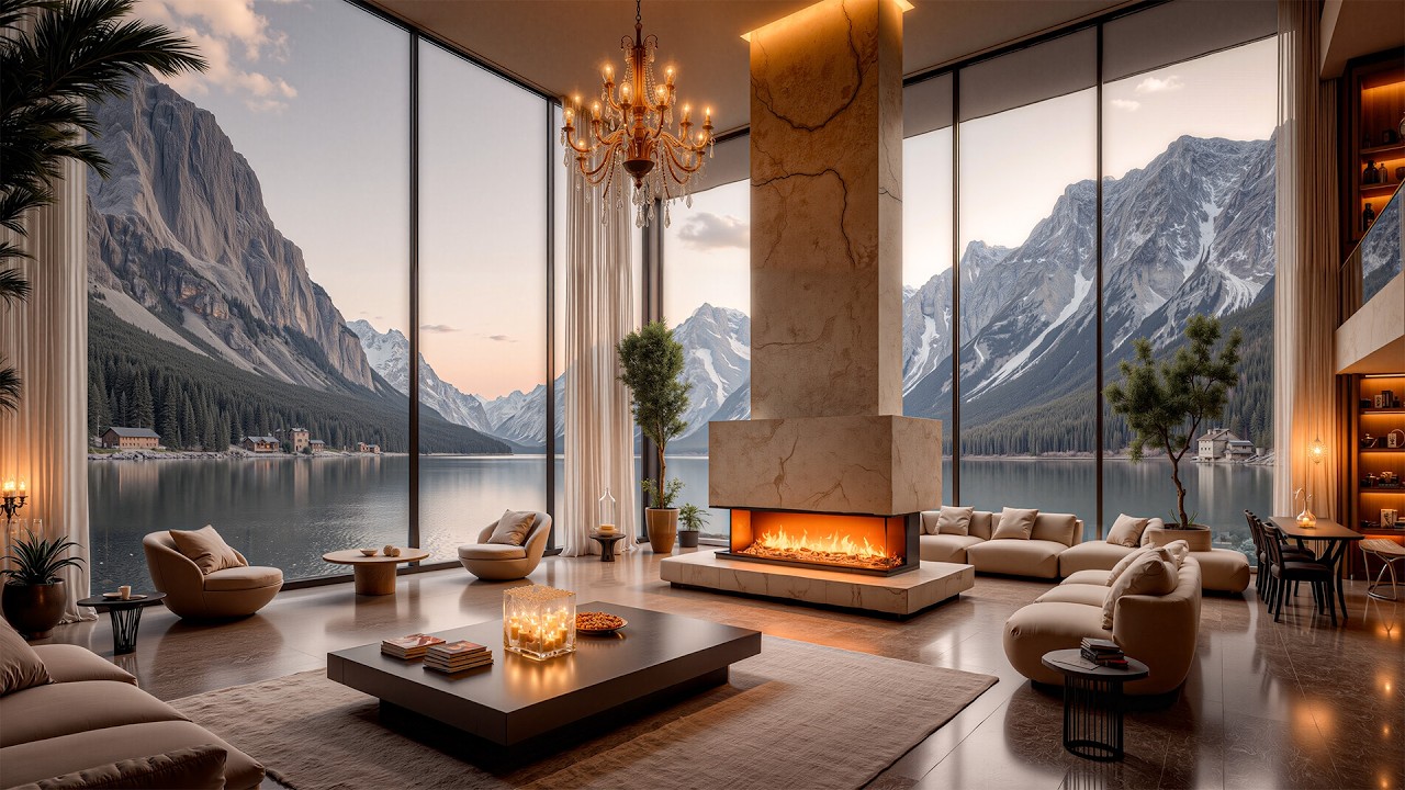 Sweet Jazz & A European Winter Vibes - Jazz Instruments In A Luxury Apartment In The Winter Forest