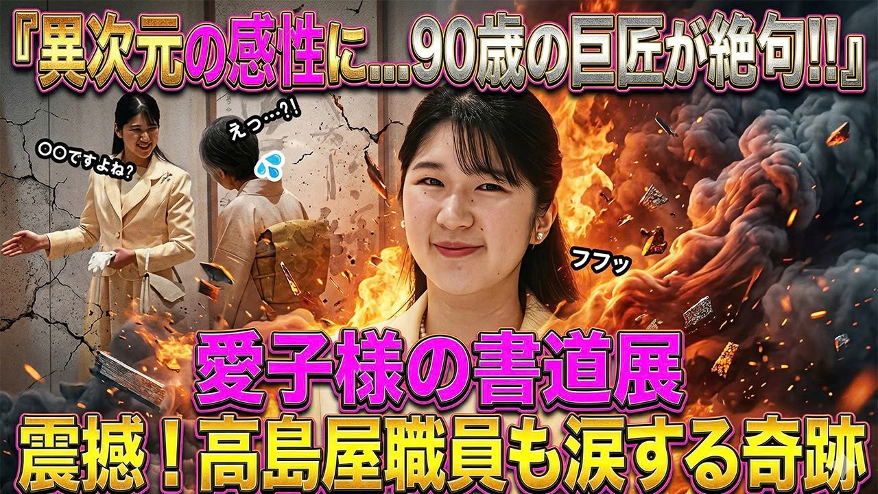 【衝撃】愛子さま、第57回現代女流書展で“〇〇”にまで着目　90歳の重鎮書家が絶句…異次元の感性に高島屋職員も涙【皇室・海外の反応】