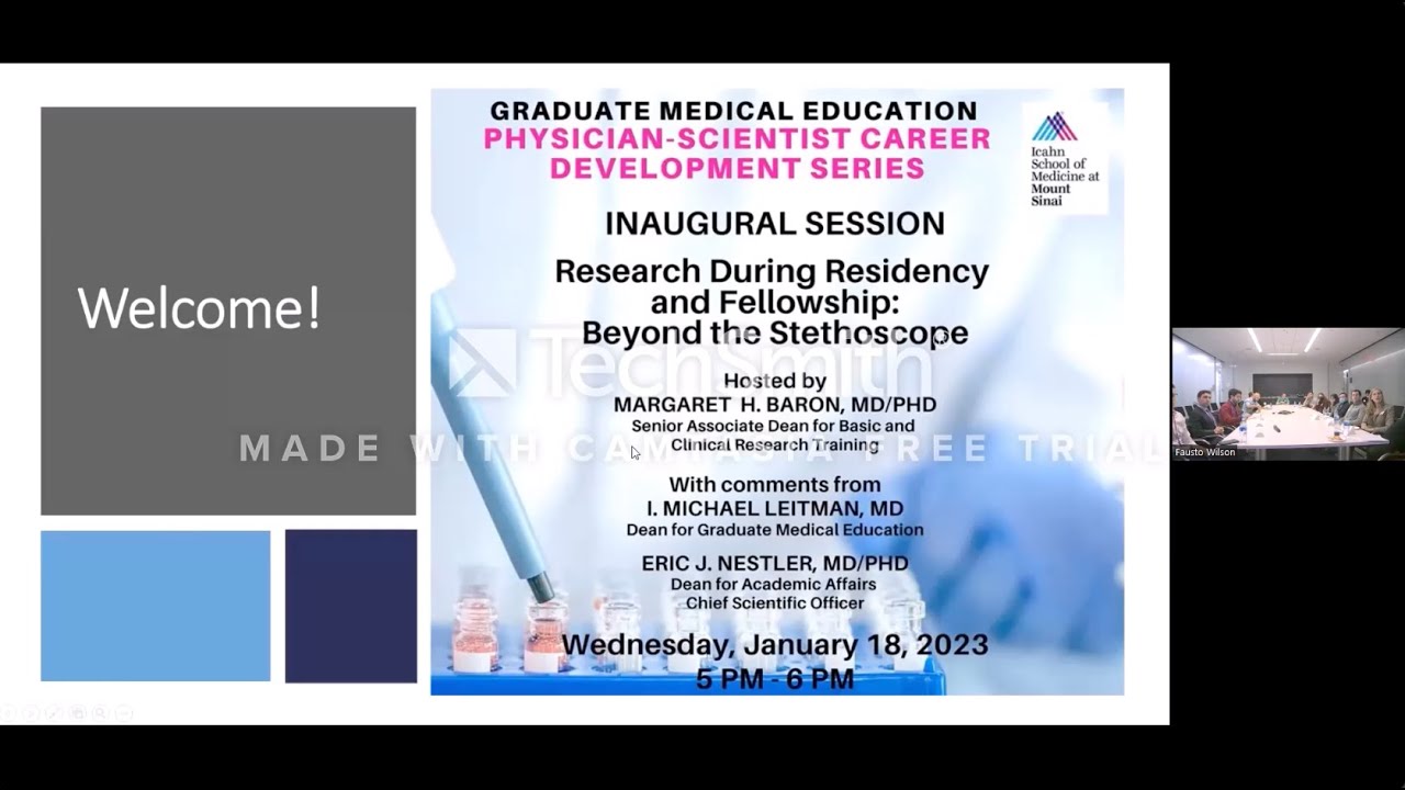 Inaugural Session – Research During Residency and Fellowship: Beyond the Stethoscope