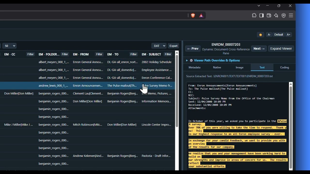 MetaDiscovery - Offline eDiscovery .DAT Load File Viewer & Search Tool