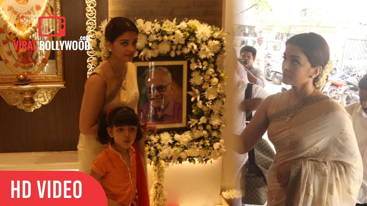 Aishwarya With Daughter Aaradhya | Pays Homage To Father late Krishnaraj Rai