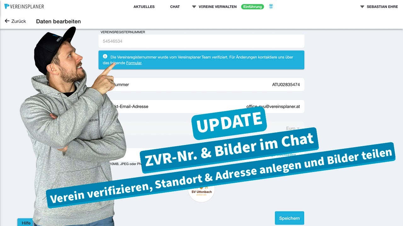 Vereinsplaner Version 2.6 &ndash; Verein verifizieren & Bilder im Chat